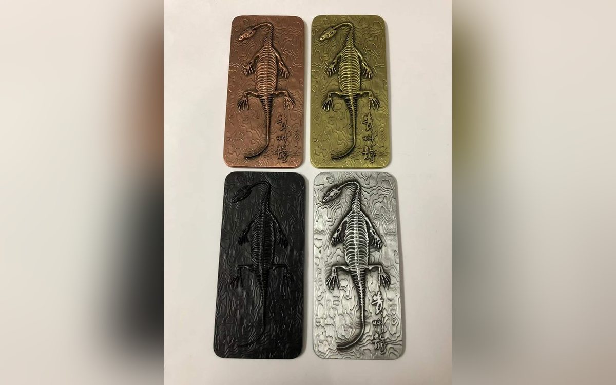 Die struck plates in four platings